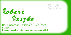 robert vaszko business card